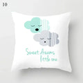 Axyaa Cloud Moon Star Pattern Pillowcase White Grey Letters Printed Home Decor