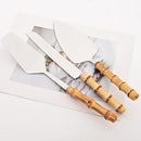 Axyaa Bamboo Handle Stainless Steel Dinnerware Set for Elegant Dining
