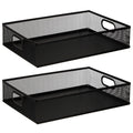 Axyaa Metal Mesh Desktop Drawer Storage Tray with Handle - Set of 2