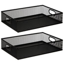 Axyaa Metal Mesh Desktop Drawer Storage Tray with Handle - Set of 2