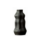 Axyaa Ceramic Face Vase Black White Grooves for Flower Arrangement Terrarium Decor