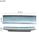 Axyaa Ceramic Sushi Plate Long Strip Plate Dim Sum Dish Molecular Cuisine Tableware