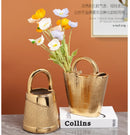 Axyaa Ceramic Vase Decor | Luxury Hand-Held Home Decoration | Living Room Flower Arrangement