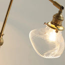 Axyaa Brass Swing Arm LED Wall Light Fixture with Pull Chain Switch, Modern Clear Glass Bedside Lamp
