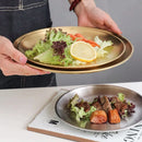 Axyaa Stainless Steel Round Plate Set for Barbecue and Parties