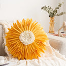 Axyaa Velvet Pink White 3D Chrysanthemum Throw Pillow Bouquet Model