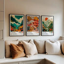 Axyaa Coral Reef Canvas Prints Mushrooms Mount Fuji Japanese Wall Art for Modern Living Room