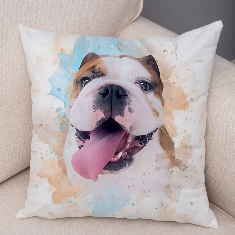 Axyaa Watercolor Dog Pillow - Cozy Pet Animal Pillow for Home Sofa