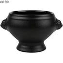 Axya Lion Head Ceramic Soup Bowl with Embossed Handle for Dining Table
