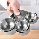 Axyaa Stainless Steel Measuring Cups Spoons Set with Scale Kitchen Baking Tools Silver
