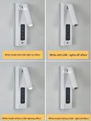 Axyaa LED Wall Mount Reading Light with USB Charging Port - Dimmable 350° Rotatable Spotlight