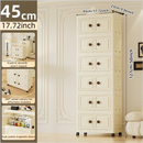 Axyaa 45cm Double-Door Storage Cabinet, Swivel Casters, Heavy-Duty, Kitchen/Bedroom/Living Room/Bathroom