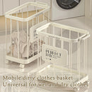 Axyaa Rolling Laundry Hamper with Wheels and Lid for Easy Storage