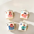 Axyaa Kids Cartoon Stainless Steel Lid Mug - Durable & Anti-Drop Drinkware