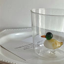 Axyaa Cactus Bunny Duck Clear Glass Tumbler Cup - Table Decor Drinkware