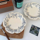 Axyaa Vintage Ceramic Flower Plate - 9 Inch Luxury Dessert Dish