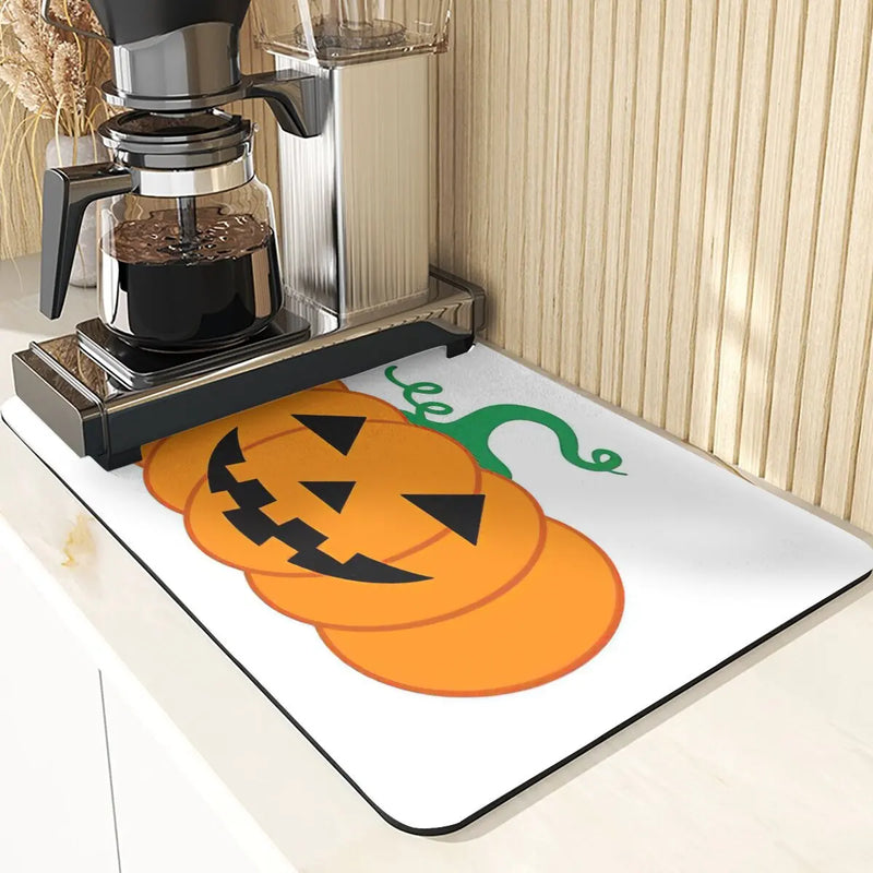 Axyaa Cute Turkey Pumpkin Kitchen Coasters Absorbent Non-Slip Thanksgiving Mat
