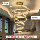 Axyaa Crystal Chandelier Stair Pendant Living Room Lighting Modern Interior Pendant Lights
