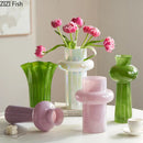 Axyaa Irregular Glass Vase Hydroponic Flower Arrangement Artistic Decorative Dried Flower Vases