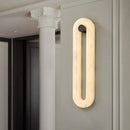 Axyaa Natural Marble Wall Lamp, Elegant LED Brass Wall Light for Living Room Bedroom