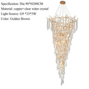 Axyaa Modern Luxury Crystal Chandelier Lighting for High Ceiling Areas