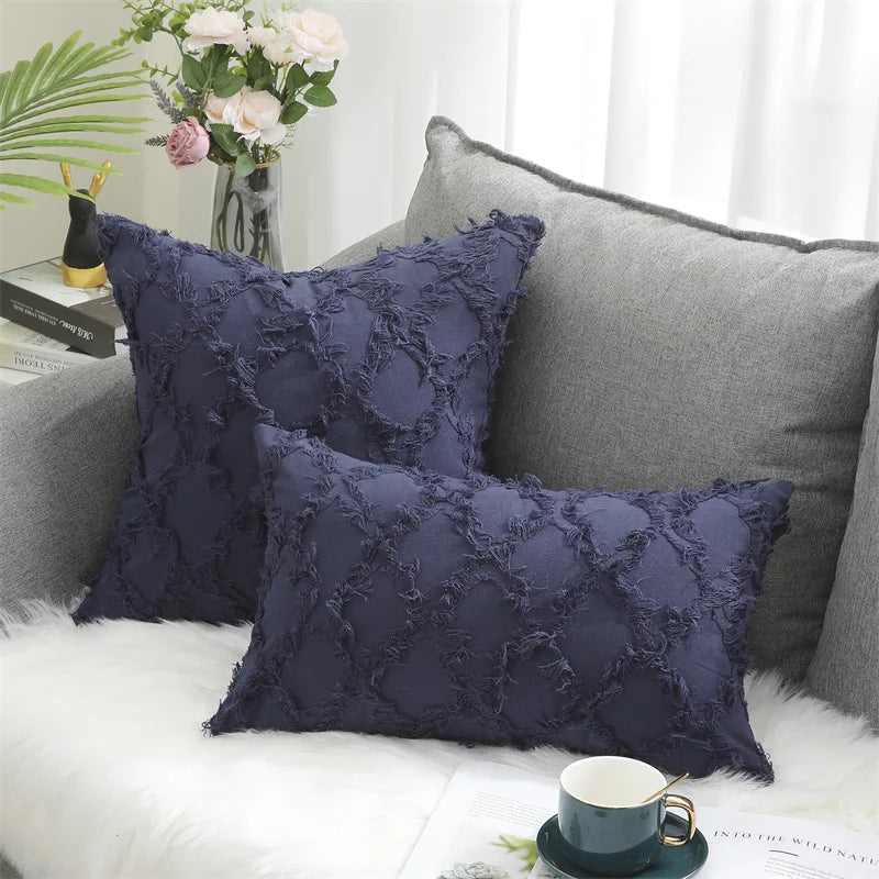 Axyaa Luxury Cotton Linen Pillow Cover 45x45cm - Sofa Decor Case