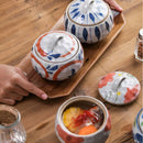 Axyaa Retro Ceramic Stew Pot with Lid, Chinese Style Creative Clay Cookware