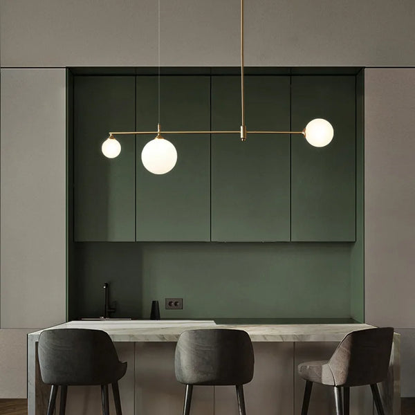 Axyaa Glass Ball Chandelier: Nordic Ceiling Lights for Dining Room, Kitchen, and Restaurant
