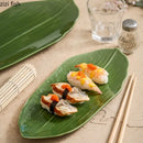 Axya Leaf Ceramic Dinner Plate Sushi Snack Tray Salad Bowl Fruit Plate