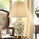 Axyaa Vintage Country Ceramic Bird & Flower Table Lamp