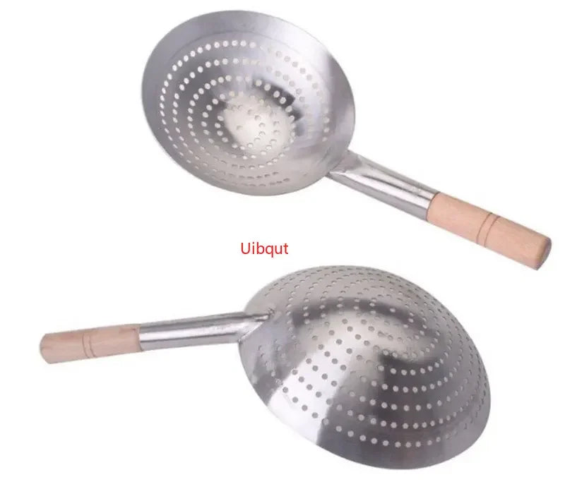 Axya Stainless Steel Mesh Strainer Colander with Wooden Handle
