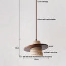 Axyaa Adjustable LED Pendant Lamp Stone Wood Hanging Light