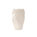 Axyaa Irregular Wavy Patterns Ceramic Vase White Pot Home Decoration
