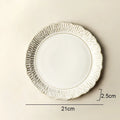 Axyaa Ceramic Dinner Plate Set - Retro Relief Steak Pasta Fish Molecular Cuisine Specialty