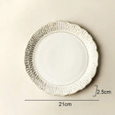 Axyaa Ceramic Dinner Plate Set - Retro Relief Steak Pasta Fish Molecular Cuisine Specialty