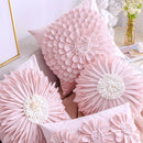 Axyaa Daisy Sunflower Plush Pillowcase 3D Floral Velvet Cushion Cover Home Decor