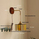 Axyaa Tiffany Glass Copper Wall Sconce LED Light Fixture