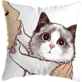 Axyaa Cute Cat Kiss Love Pillowcase 45x45cm - Home Decor Short Plush Pillow Cover