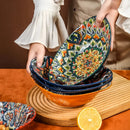 Axyaa Bohemian Ceramic Salad Bowl Set - 2PCS