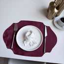 Axyaa Green PU Leather Christmas Placemats Set - Luxury Dining Table Pad