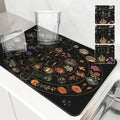Axyaa Astrology Plants Sun Moon Drying Mat, Non-Slip Absorbent Table Placemat