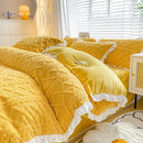 Axyaa Fresh Rabbit Milk Flour 4-Piece Bedding Set, Warm Autumn Quilt Cover & Bed Sheet