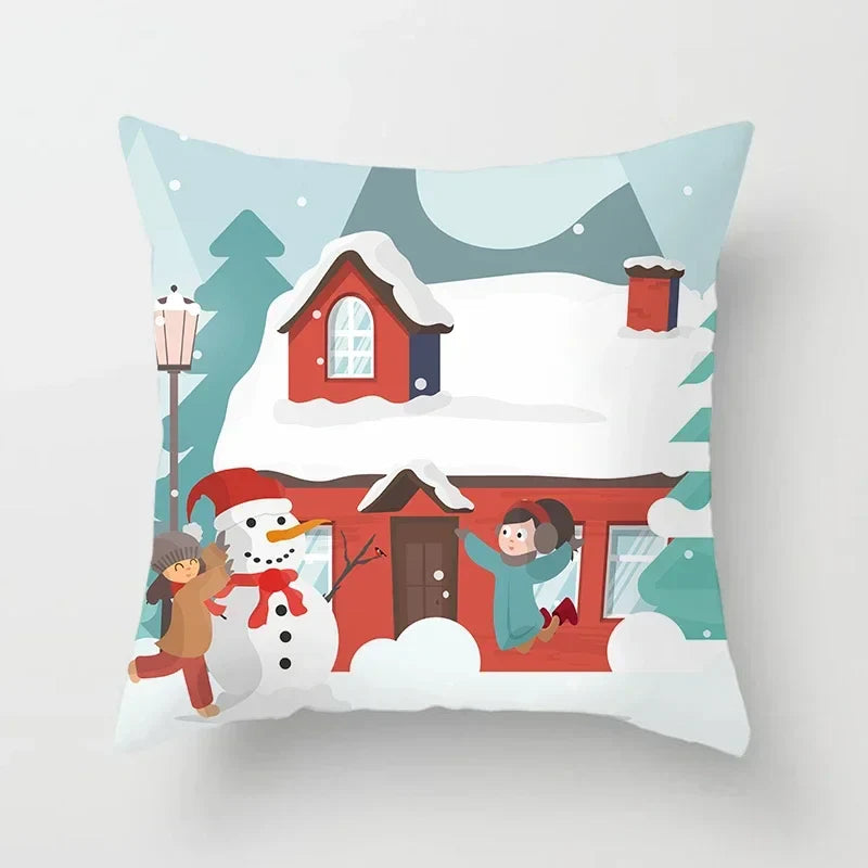 Axyaa Christmas Home Pillowcases Printed Bed Decoration Cushion Covers