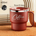 Axyaa Double Wall Stainless Steel Coffee Cup with Handle - Leak-proof Insulated Mug