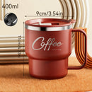 Axyaa Double Wall Stainless Steel Insulated Coffee Cup with Handle