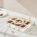 Axyaa Spice Tray with Lid & Handle: Divided Serving Box for Snacks & Charcuterie