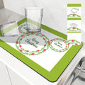 Axyaa Christmas Dish Drying Mat: Heat Resistant Non-slip Kitchen Placemat