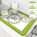 Axyaa Christmas Dish Drying Mat: Heat Resistant Non-slip Kitchen Placemat