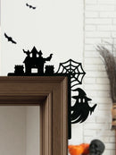 Axyaa Halloween Ghost & Spider Web Wooden Door Corner Decor