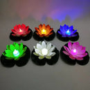 Axyaa Double Petal Lotus Night Light: Festive Floating Water Sensor Flower Color Light